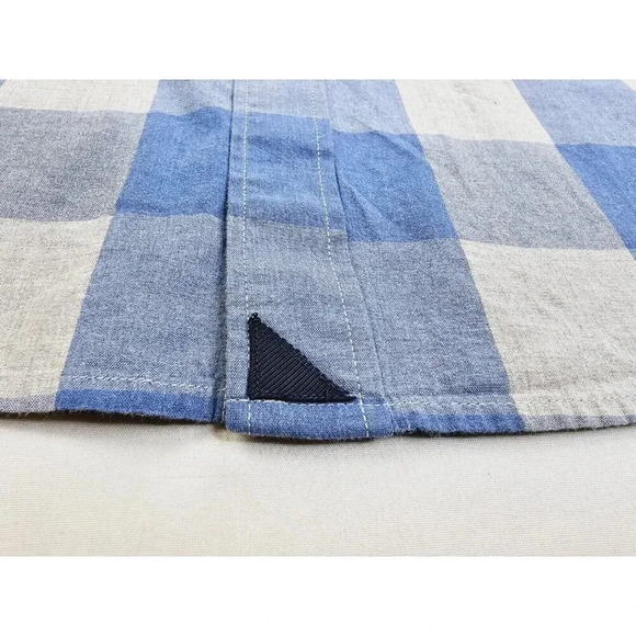 Untuckit Slim Fit Size XL Men's Gray Blue Large Check Long Sleeve Cotton Shirt - Picture 7 of 11